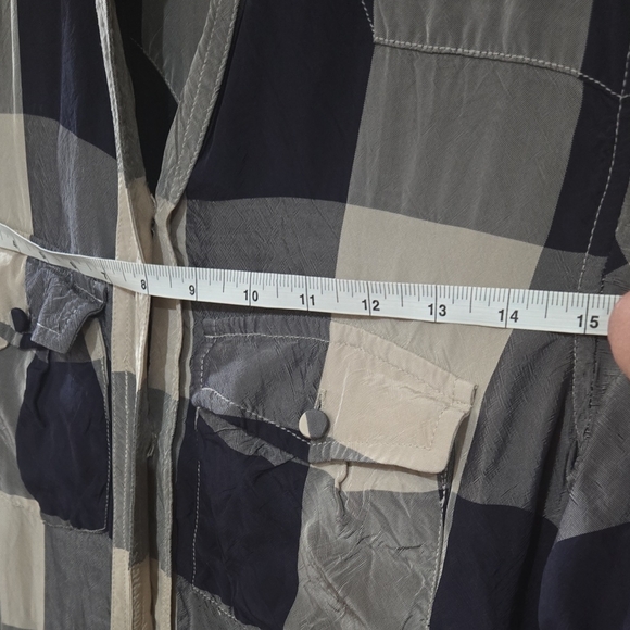 Khaite Women's Blue and Tan Checkered Dress - Picture 7 of 8